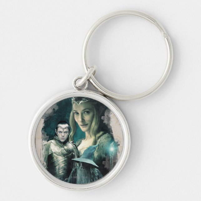Galadriel, ELROND™, & Gandalf Graphic Key Ring (Front)