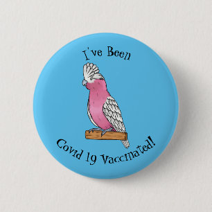 Galah bird cartoon illustration 6 cm round badge