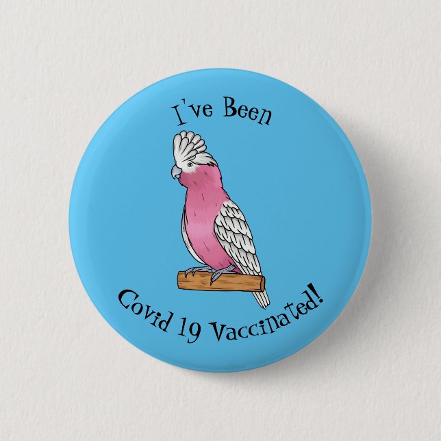 Galah bird cartoon illustration  6 cm round badge (Front)