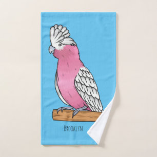 Galah bird cartoon illustration bath towel set