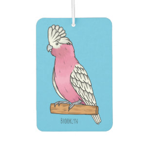 Galah bird cartoon illustration  car air freshener
