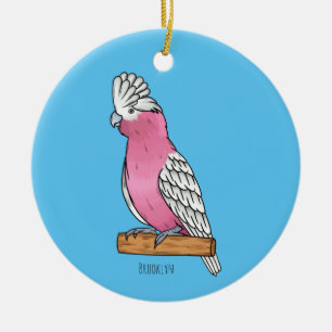 Galah bird cartoon illustration ceramic ornament