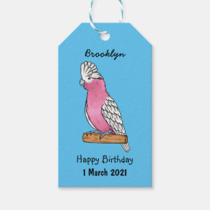 Galah bird cartoon illustration gift tags