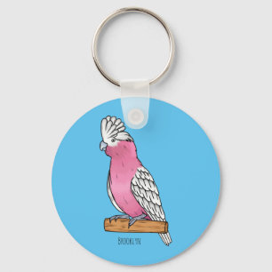 Galah bird cartoon illustration key ring