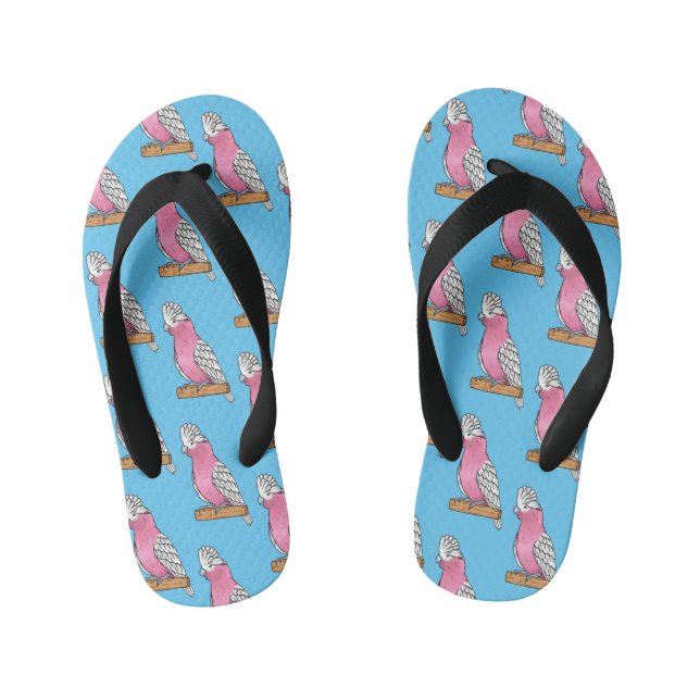 Galah bird cartoon illustration  kid's thongs (Footbed)
