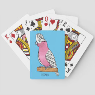 Galah bird cartoon illustration  playing cards