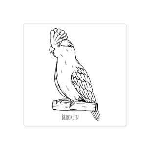 Galah bird cartoon illustration rubber stamp