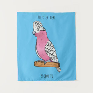 Galah bird cartoon illustration tapestry