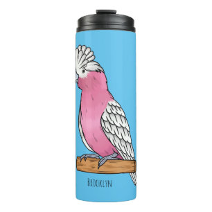 Galah bird cartoon illustration thermal tumbler