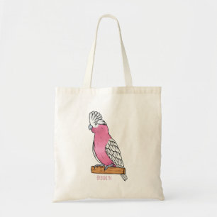 Galah bird cartoon illustration tote bag
