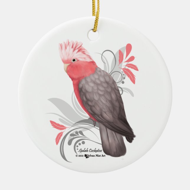 Galah Cockatoo Ceramic Ornament (Front)