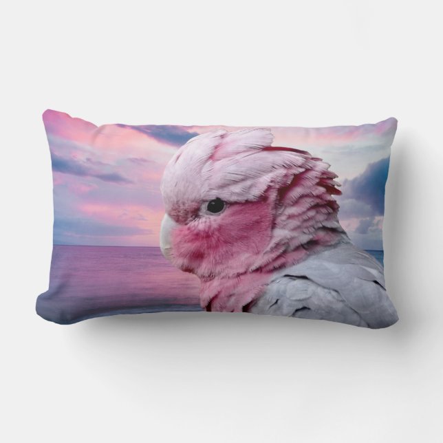 Galah Cockatoo Lumbar Cushion (Front)