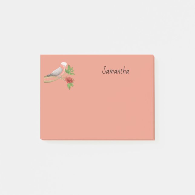 Galah Cockatoo Personalised 4x3   Post-it Notes (Front)