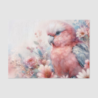 Galah Cockatoo Pink Floral Art Tissue Paper
