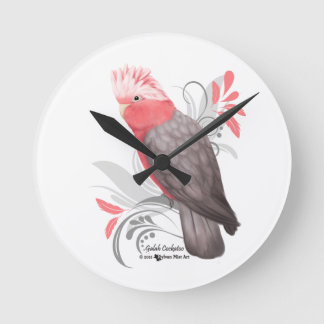 Galah Cockatoo Round Clock