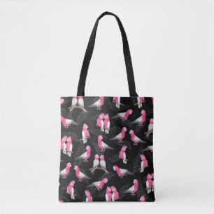 Galah pink cockatoo pattern tote bag