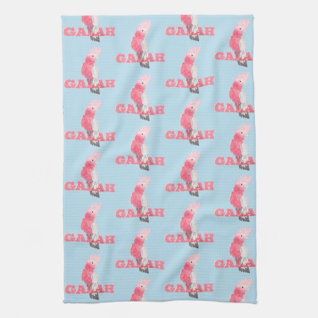 Galah Pink Cockatoo Tea Towel (Vertical)