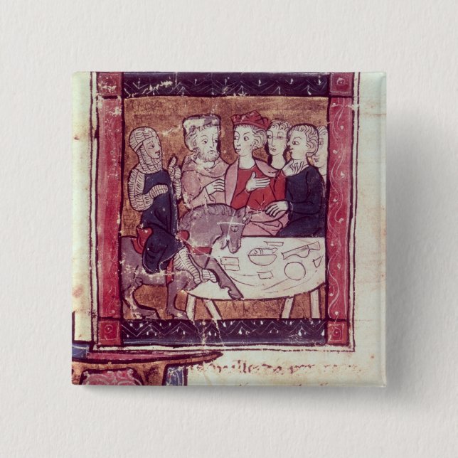 Galahad comes to Arthur 15 Cm Square Badge (Front)