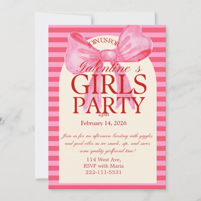 Galantines party Invitation (Front)