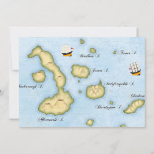 Galapagos Archipelago Map Tropical Islands