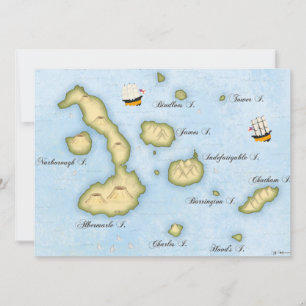 Galapagos Archipelago Map Tropical Islands Custom