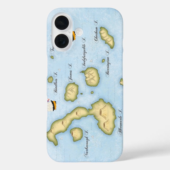 Galapagos Archipelago Map With British Ships Case-Mate iPhone Case (Back)
