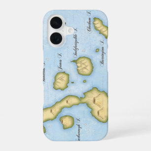 Galapagos Archipelago Map With British Ships iPhone 16 Case