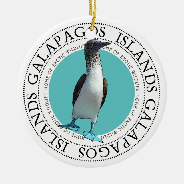Galapagos Blue Footed Booby Ceramic Ornament (Front)