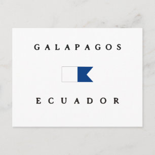 Galapagos Ecuador Alpha Dive Flag Postcard