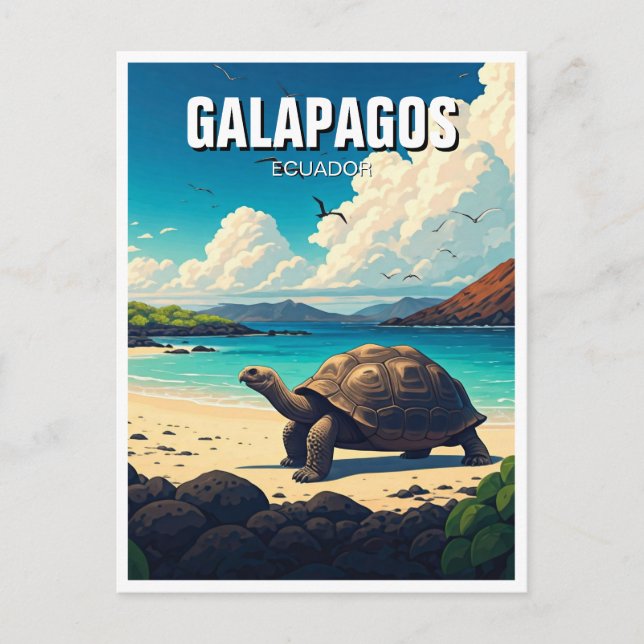 Galapagos Giant Tortoise Postcard (Front)