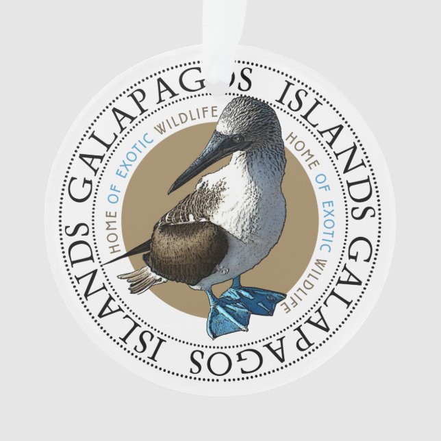 Galapagos Islands Blue Footed Booby Bird Ornament (Front)