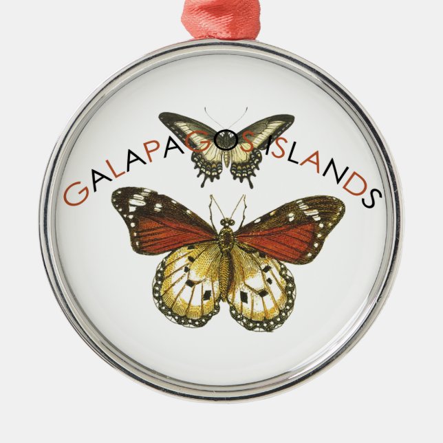 Galapagos Islands Butterfly Metal Tree Decoration (Front)