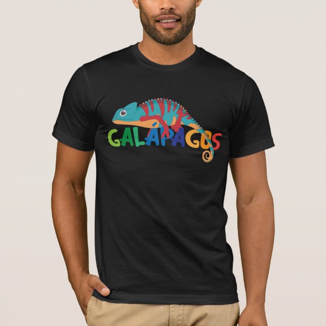 Galapagos Islands Ecuador Chameleon Exotic Animal T-Shirt (Front)