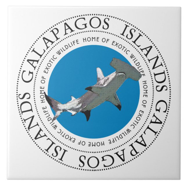 Galapagos Islands Hammerhead Shark Ceramic Tile (Front)