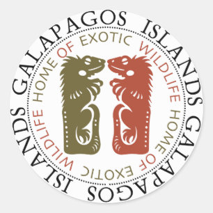 Galapagos Islands Iguanas Classic Round Sticker