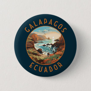 Galapagos Islands Retro Distressed Circle 6 Cm Round Badge