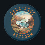 Galapagos Islands Retro Distressed Circle Magnet<br><div class="desc">Galápagos Islands in a vector art style. The Galápagos Islands is a volcanic archipelago in the Pacific Ocean. It's considered one of the world's foremost destinations for wildlife-viewing.</div>