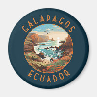 Galapagos Islands Retro Distressed Circle