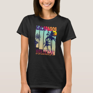 Galapagos Islands Retro Vintage Style Palm Tree T-Shirt