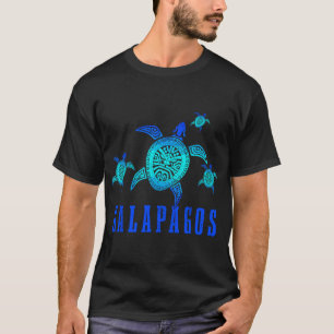 Galapagos Islands Sea Turtle Tribal Pattern Scuba T-Shirt