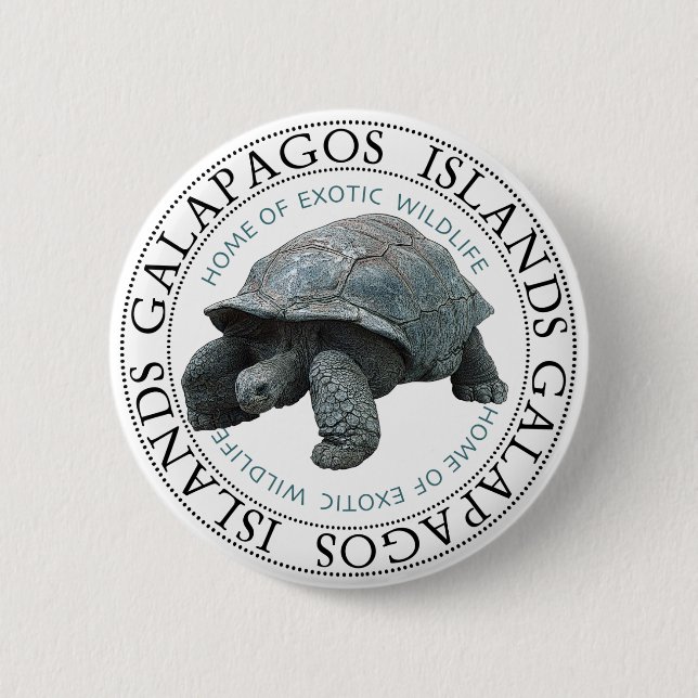 Galapagos Islands Tortoise 6 Cm Round Badge (Front)