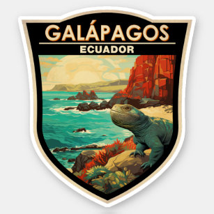 Galapagos Islands Travel Art Vintage