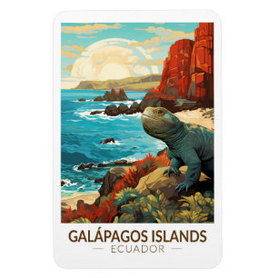 Galapagos Islands Travel Art Vintage Magnet