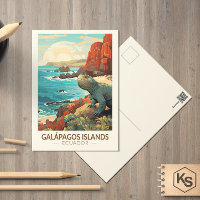Galapagos Islands Travel Art Vintage