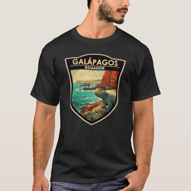 Galapagos Islands Travel Art Vintage T-Shirt (Front)