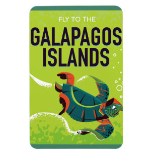 Galapagos Islands vintage travel poster art. Magnet
