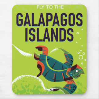 Galapagos Islands vintage travel poster art. Mouse Pad