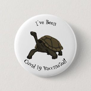 Galapagos land tortoise illustration 6 cm round badge