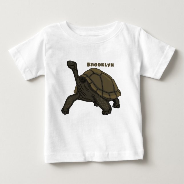 Galapagos land tortoise illustration baby T-Shirt (Front)
