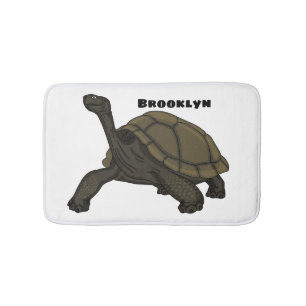 Galapagos land tortoise illustration bath mat